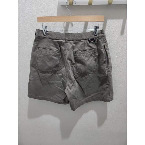 Vintage Marmot Shorts Womens 12 Khaki Olive Pleated Front Twill Casual Outdoors - Picture 4 of 9